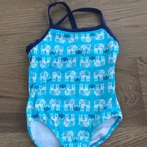 Girls one piece suit with adorable elephants!